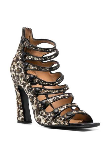Sandale DSQUARED2 DSQUARED2 Glitter-Embellished Leopard-Print Sandals MULTICOLOR Femei (BM 15320725) 2