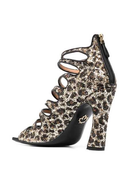 Sandale DSQUARED2 DSQUARED2 Glitter-Embellished Leopard-Print Sandals MULTICOLOR Femei (BM 15320725) 3