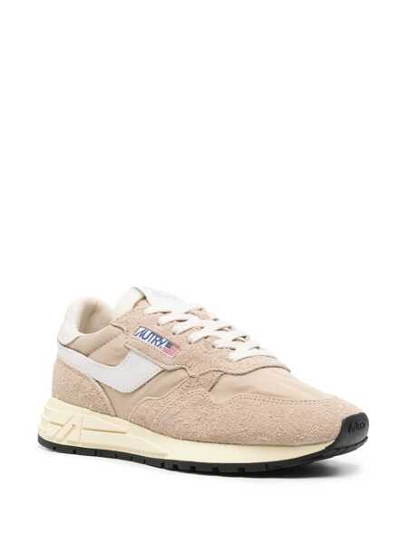 Sneakers AUTRY Autry Reelwind Low Nylon And Leather Craquele Pepper And White Sneakers Beige Femei (BM 15323272) 2