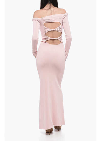 Rochii lungi Blumarine Off-The-Shoulder Flared Dress With Cut Out Detail Pink Femei (BM 15326707) 2