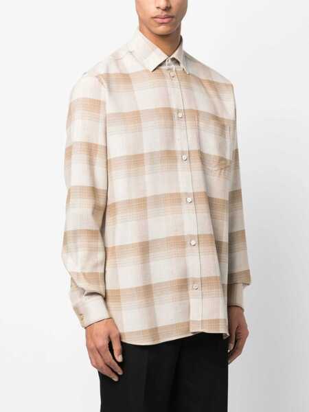 Camasi casual Golden Goose Checkered Alvise Shirt Beige Barbati (BM 15326947) 3