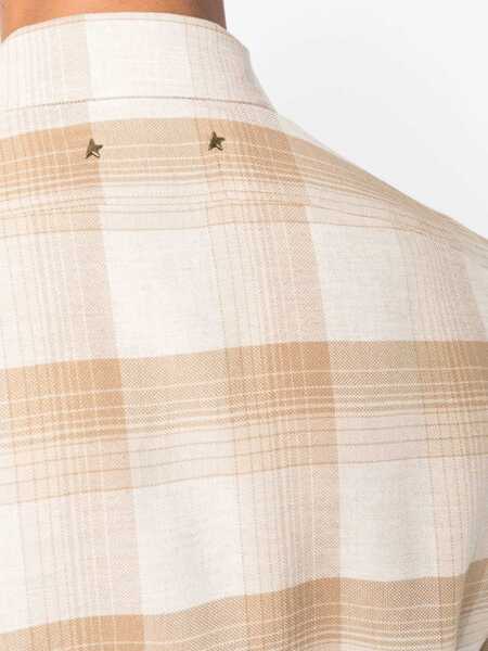 Camasi casual Golden Goose Checkered Alvise Shirt Beige Barbati (BM 15326947) 5