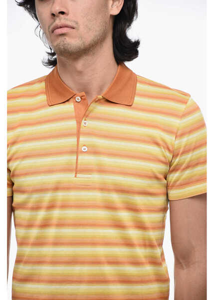 Tricouri Polo CORNELIANI Id Striped Short Sleeved Polo Orange Barbati (BM 15326956) 3
