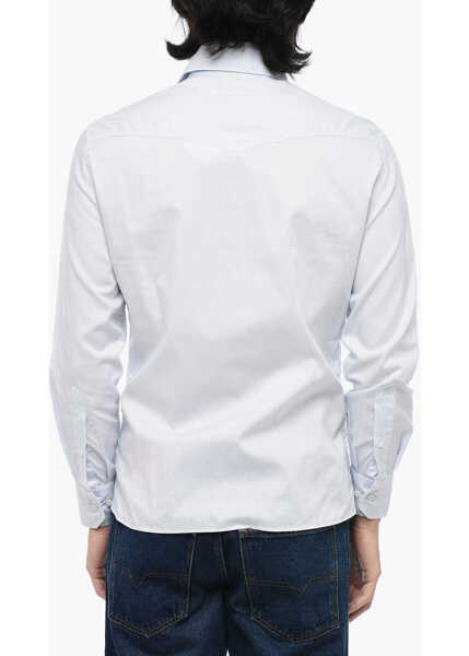 Camasi elegante Brunello Cucinelli Leisure-Fit Shirt With Jewel Buttons White Barbati (BM 15326962) 2