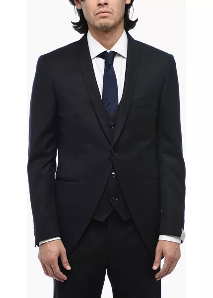 Costume CORNELIANI Virgin Wool Academy Cerimonia Suit With Shawl Lapel Black Barbati (BM 15327190) 2
