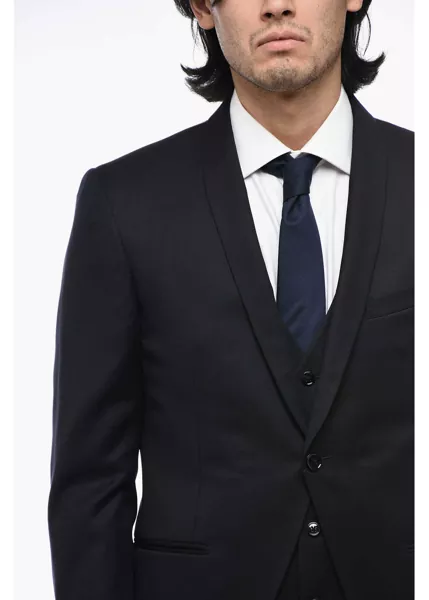 Costume CORNELIANI Virgin Wool Academy Cerimonia Suit With Shawl Lapel Black Barbati (BM 15327190) 3
