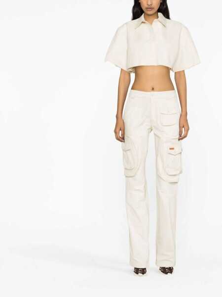Camasi casual Heron Preston Exray Cropped Fit Shirt With Raw-Cut Edges White Femei (BM 15327349) 2