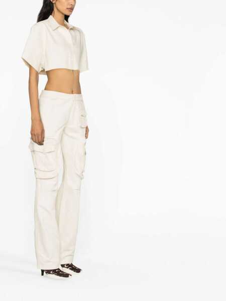 Camasi casual Heron Preston Exray Cropped Fit Shirt With Raw-Cut Edges White Femei (BM 15327349) 3