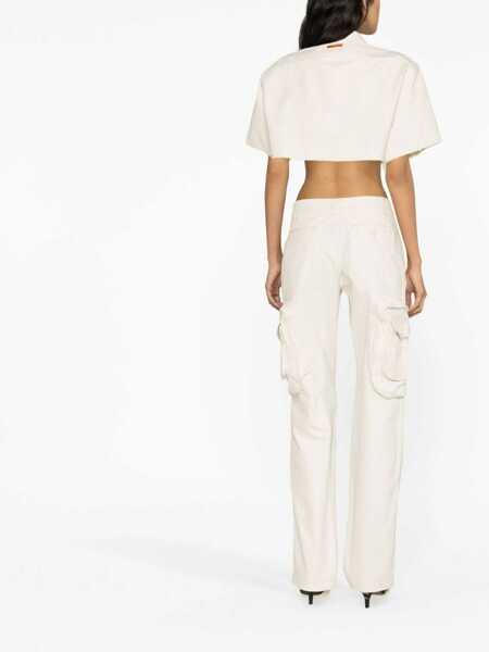 Camasi casual Heron Preston Exray Cropped Fit Shirt With Raw-Cut Edges White Femei (BM 15327349) 4