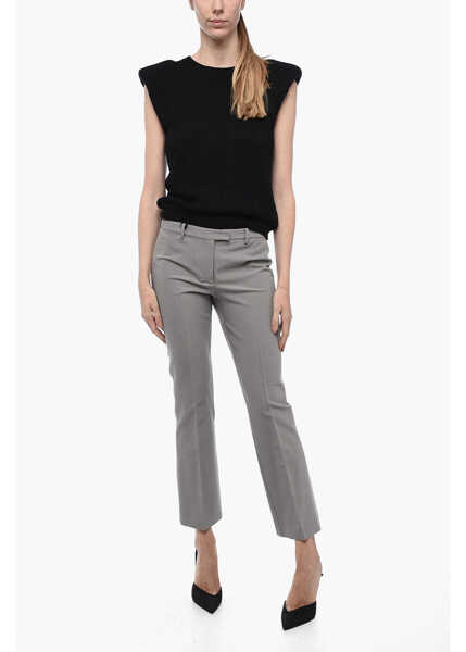 Pulovere FEDERICA TOSI Sleeveless Sweater With Padded Shoulder Black Femei (BM 15327388) 4