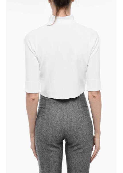 Sacouri elegante EllA Cropped Jacket With 3/4 Sleeves White Femei (BM 15327391) 2