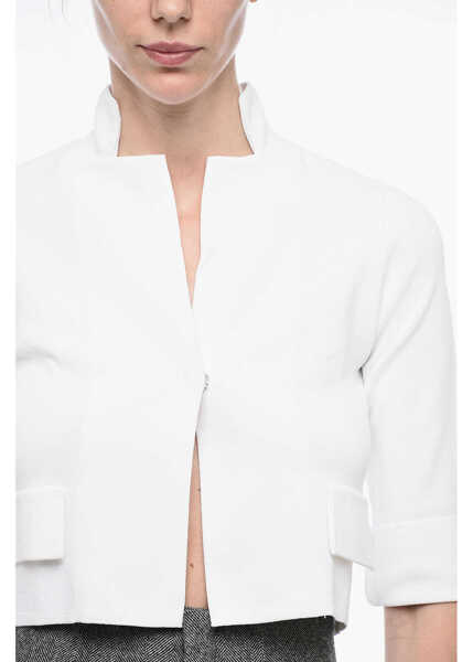 Sacouri elegante EllA Cropped Jacket With 3/4 Sleeves White Femei (BM 15327391) 3
