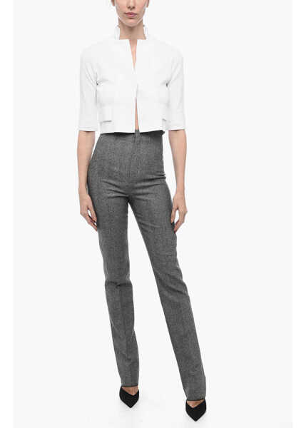 Sacouri elegante EllA Cropped Jacket With 3/4 Sleeves White Femei (BM 15327391) 4