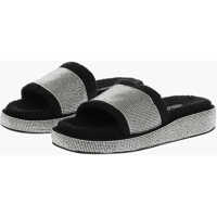 Sandale fara toc Rhinestoned Slides Femei