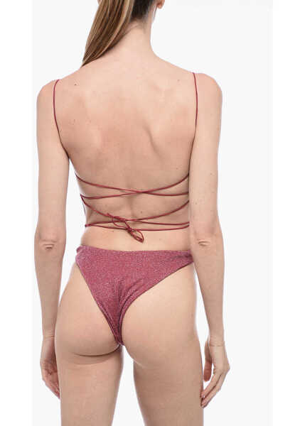 Costume de baie intregi OSEREE Lurex One-Piece Swimsuit With Sel-Tie Details Pink Femei (BM 15327547) 2