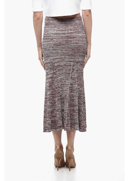 Fuste lungi Self-Portrait Ribbed Stretchy Skirt With Flared Hem Multicolor Femei (BM 15327580) 2