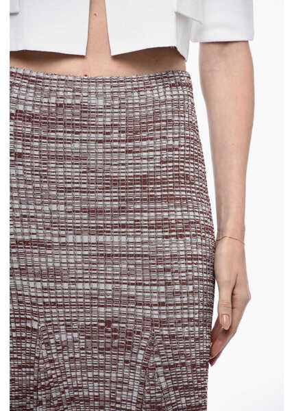 Fuste lungi Self-Portrait Ribbed Stretchy Skirt With Flared Hem Multicolor Femei (BM 15327580) 3