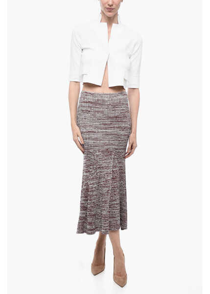 Fuste lungi Self-Portrait Ribbed Stretchy Skirt With Flared Hem Multicolor Femei (BM 15327580) 4