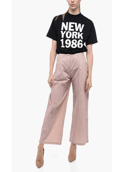 Pantaloni casual OUR LEGACY Single-Pleated Serene Cotton Blend Pants Pink Femei (BM 15327616) 4