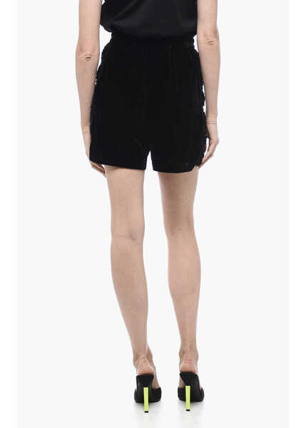 Pantaloni scurti MATIM Velvet Short With Decorative Embroidery Black Femei (BM 15327655) 2