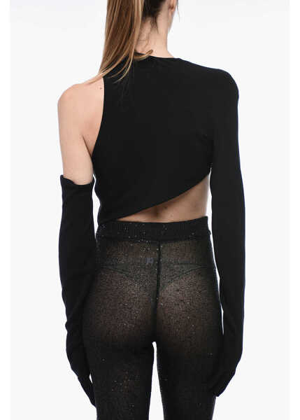 Bluze MONOT Asymmetric Top With Gloved Sleeves Black Femei (BM 15327685) 2