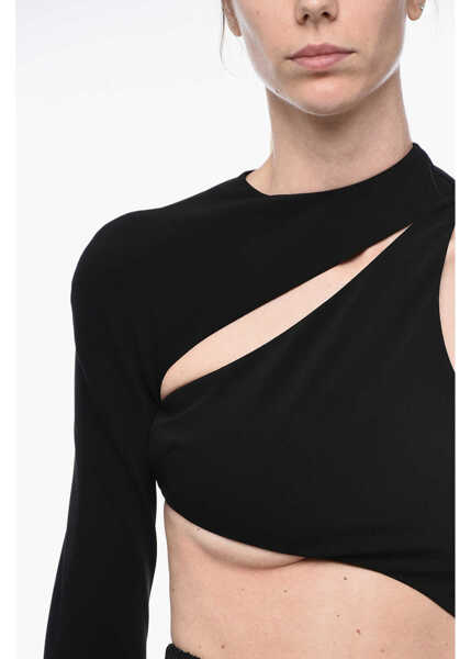 Bluze MONOT Asymmetric Top With Gloved Sleeves Black Femei (BM 15327685) 3