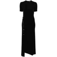 Rochii Rabanne Draped Long Black Dress Femei