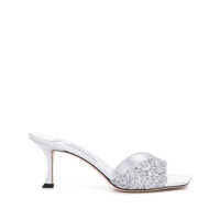 Pantofi cu toc Jimmy Choo Skye Glittered Leather Sandals Femei