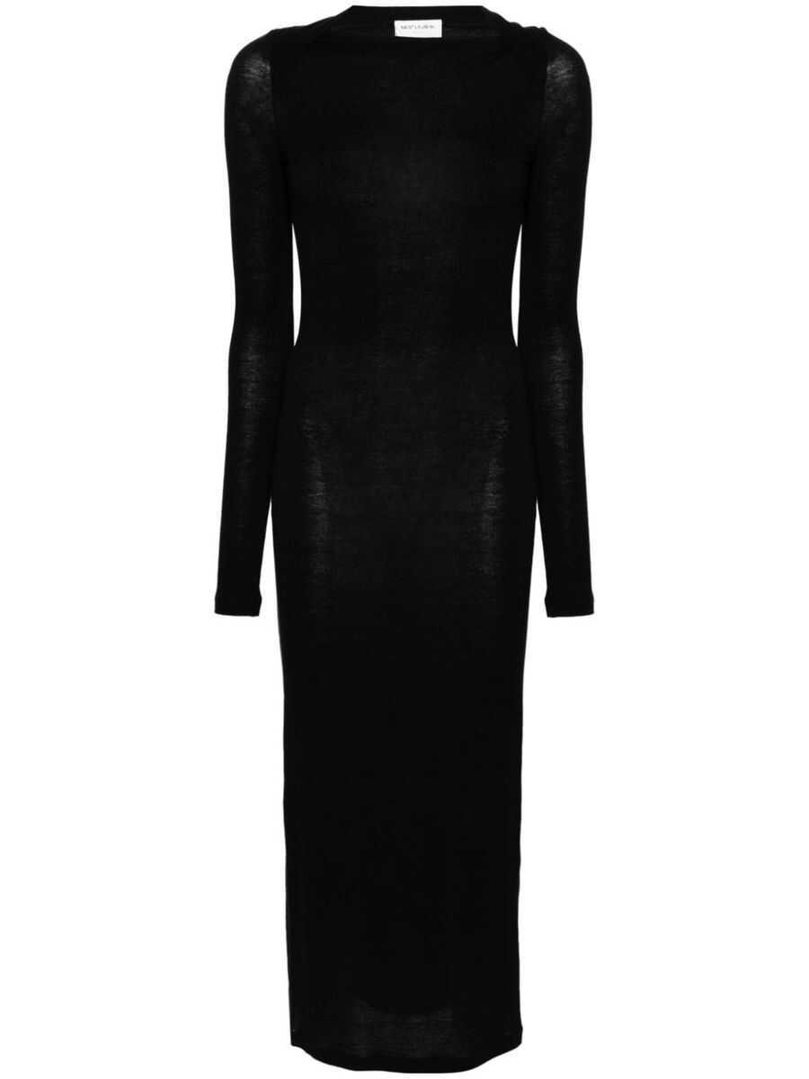 Rochii Saint Laurent Saint Laurent Wool Blend Long Pencil Dress Black Femei (BM 15343981) 1