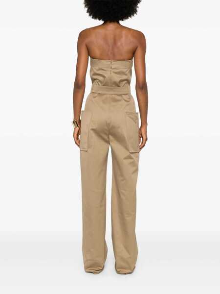 Salopete Saint Laurent Saint Laurent Cotton Gabardine Jumpsuit Beige Femei (BM 15344080) 4