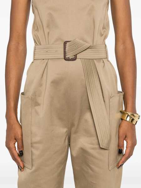 Salopete Saint Laurent Saint Laurent Cotton Gabardine Jumpsuit Beige Femei (BM 15344080) 5