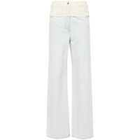 Blugi Givenchy Oversized Denim And Tweed Mixed Jeans With 4G Detail Femei