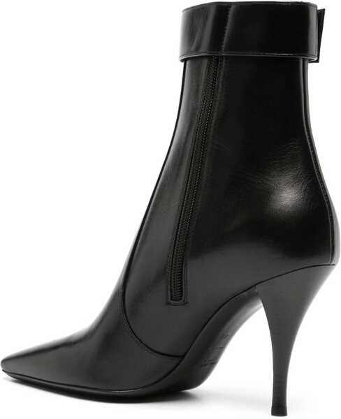 Botine Saint Laurent Leather Tom Booties With Jeweled Buckle 9Cm Black Femei (BM 15351685) 3