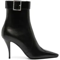 Botine Leather Tom Booties With Jeweled Buckle 9Cm Femei