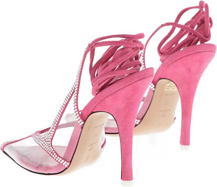 Pantofi stiletto THE ATTICO Rhinestoned Venus Chrome See Through Slingbacks 10Cm Pink Femei (BM 15351694) 3