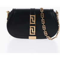 Genti tip postas Leather Greca Goddess Shoulder Bag With Golden Details Femei