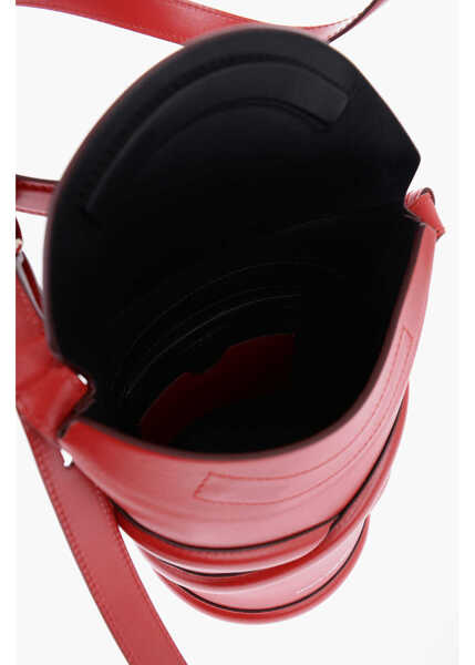 Genti tip postas Alexander McQueen Curve Bucket Bag With Embossed Logo Red Femei (BM 15352105) 4