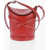 Alexander McQueen Curve Bucket Bag With Embossed Logo Red
