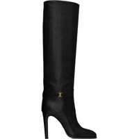 Cizme lungi Textured Leather Pull-On Boots With Ankle Strap 11Cm Femei