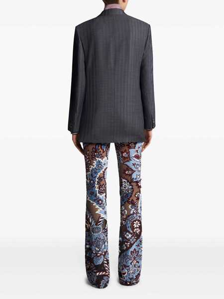 Sacouri ETRO Grey Oversized Double-Breasted Jacket With Wide Revers In Wool Blend Woman GREY Femei (BM 15357313) 4