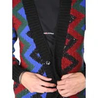 Pulovere pentru Barbati - Cardigane Saint Laurent Jacquard Cardigan MULTICOLOUR Barbati (BM 15360451) - B-mall.ro