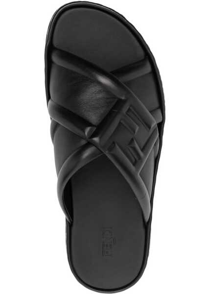 Sandale Fendi Black Leather Sandal BLACK Barbati (BM 15361108) 4