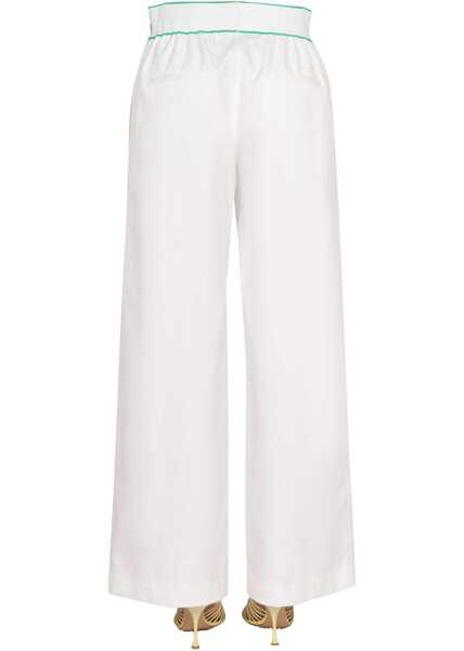 Pantaloni casual Bottega Veneta Cotton Twill Trousers WHITE Femei (BM 15361396) 4