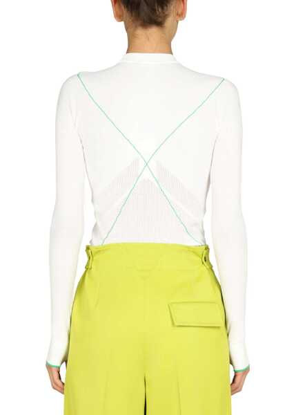 Pulovere Bottega Veneta Contrasting Seams Sweater WHITE Femei (BM 15361399) 3