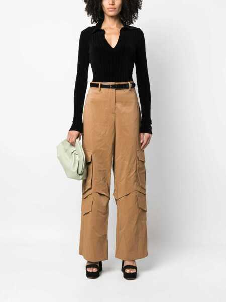 Pantaloni casual MSGM Msgm Multi-Pocket Cargo Trousers Brown Femei (BM 15368935) 2