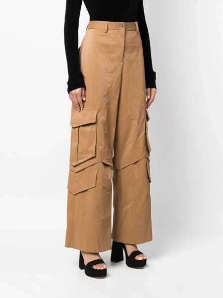 Pantaloni casual MSGM Msgm Multi-Pocket Cargo Trousers Brown Femei (BM 15368935) 3