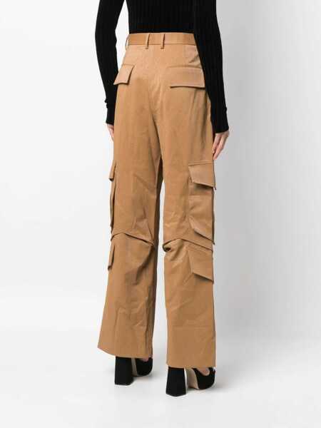 Pantaloni casual MSGM Msgm Multi-Pocket Cargo Trousers Brown Femei (BM 15368935) 4