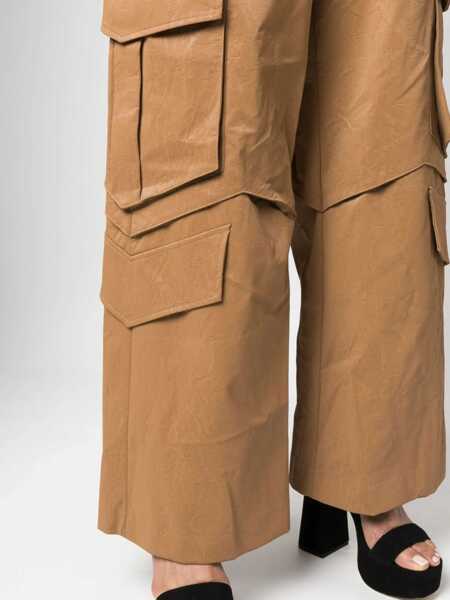 Pantaloni casual MSGM Msgm Multi-Pocket Cargo Trousers Brown Femei (BM 15368935) 5