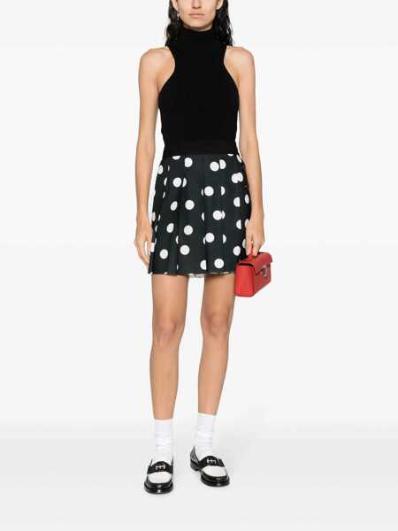 Fuste MSGM Msgm Polka Dot Pleated Mini Skirt WHITE Femei (BM 15368971) 2