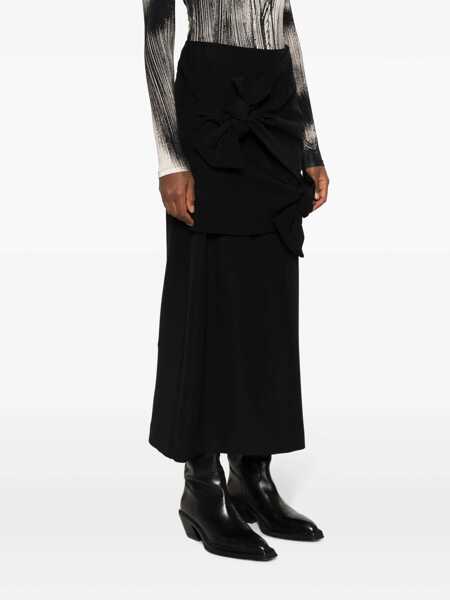 Fuste MSGM Msgm Knot-Detail A-Line Midi Skirt Black Femei (BM 15369073) 3